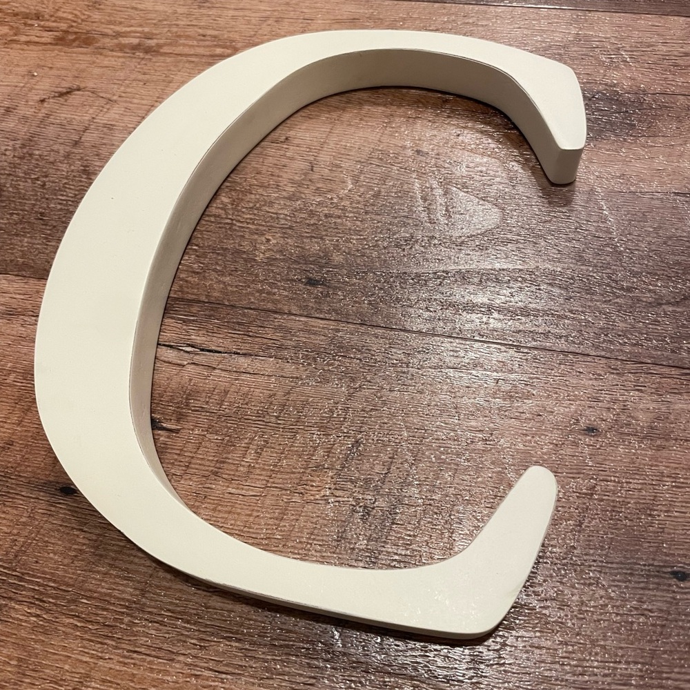 Vintage Heavy Weight Pottery Barn Wooden Wall Letter "C"